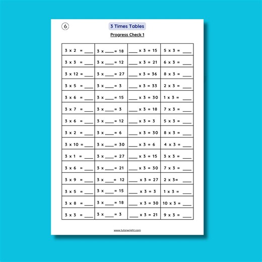 3 Times Tables Worksheets PDF 14 Pages   Answer Sheets KS1 KS2 Maths - Etsy