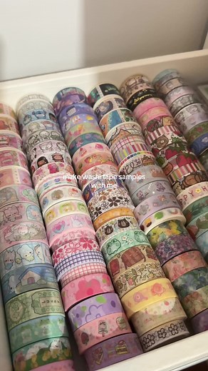 washi tape samples for my penpal 🌷 i usually reuse backing cards from sticker sheets #stationery #stationerycollection #washitape #washitapecollection #penpal #journaling #planning #fyp