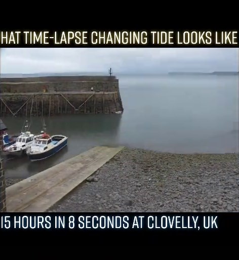 Timelapse of Tides Changing in Clovelly, Devon