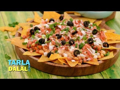 Nachos with Salsa and Baked Beans by Tarla Dalal