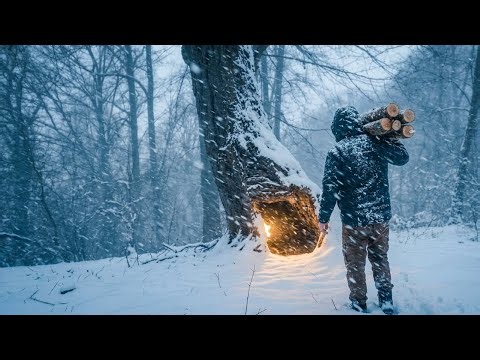 Surviving a −27°C (−17°F) Blizzard | Alone in a Hot Tent- no sleeping bag