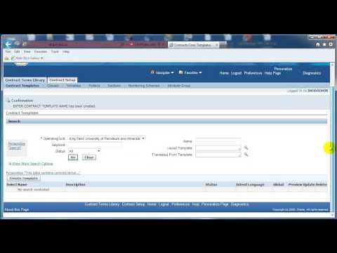 Create & Submit Contract Template Oracle Procurement Contracts