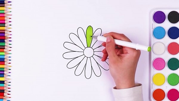 Fun flower coloring for kids and toddlers
