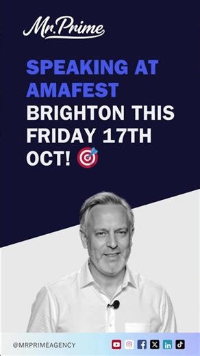 Speaking at AMAfest Brighton This Friday 17th Oct! 🎯