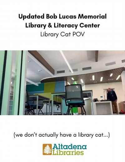 Library Cat POV of Updated Bob Lucas Library!