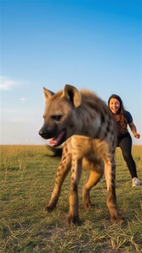 Hyena laughing lunges #hyena #ytshorts #shortsviral #shorts #animals #aishorts