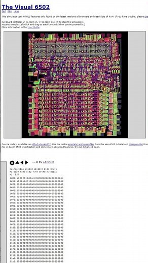 Visualizing a CPU 6502 Microprocessor