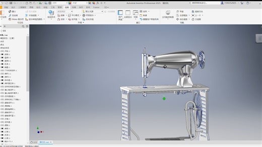 inventor缝纫机模型