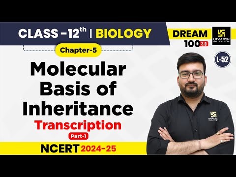 Class 12 Biology Chapter 5 | Molecular Basis of Inheritance - Transcription | L-52 | Shubham Sir