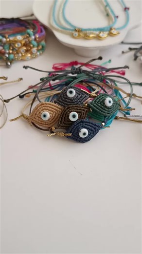 Wholesale order for Corfu 🍂🧿 Handmade Macrame jewelry ✨ #macrame #handmadejewelry #ohsocutethings #evileye #jewelrylovers