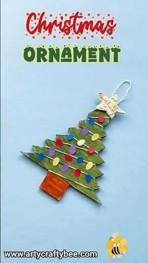 DIY Christmas Tree Ornament 🎄✨ | Cardboard Christmas Craft | Easy Holiday DIY