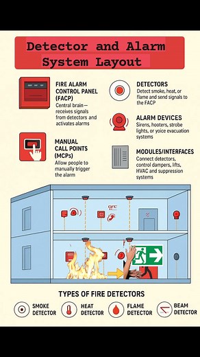 7.5K views · 31 reactions | Detector and Alarm System Layout ‼️   ✅ #fireprotection #FireHydrantSystem #firehydrant #firesafety #FirePrevention #fire #design | All Engineering Hub | Facebook