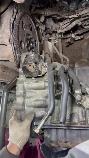 Automatic Gearbox Going In! #automobile #engineblock #carrepair #mechanic