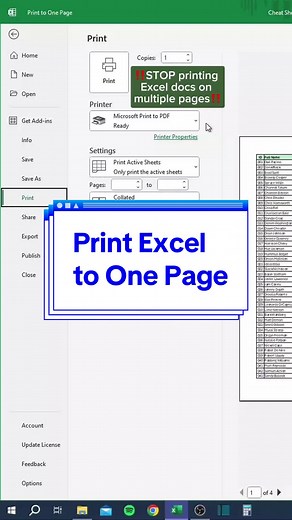 Print Excel to One Page‼️ Level up in Excel in one hour!!! 💃🏼 You’re invited to a FREE LIVE Excel class with Miss Excel! 🎉 Register Now FREE Practice Workbooks: linktr.ee/CheatSheets 🗓️ Date / Time: Tuesday, April 16 at 1:00 PM Eastern Time (ET) 📕 Topics: Pivot Tables & Data Visualization! 🗯️ Description: In this free LIVE 60-minute power-packed session, you will discover Miss Excel’s secret hacks to unleash the full power of Microsoft Excel! Miss Excel will share hidden tricks for optimiz