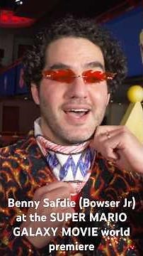 Benny Safdie (Bowser Jr) at the ￼ SUPER MARIO GALAXY MOVIE world premiere