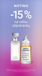 Tento týden Notino přináší 15% slevu na celou objednávku v mobilní aplikaci. ✨ Sleva platí od 24. 2. do 2. 3. 2025 a nevztahuje se na produkty v akci, ve výprodeji a na značky The Ordinary, Balmain Hair Couture a Byredo. Sleva 15 % platí pouze v mobilní aplikaci. | Notino