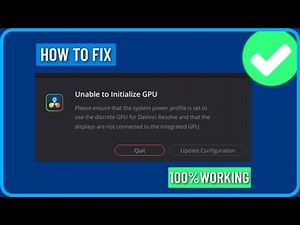 How To Fix "Unable to Initialize GPU" in DaVinci Resolve 18 Error