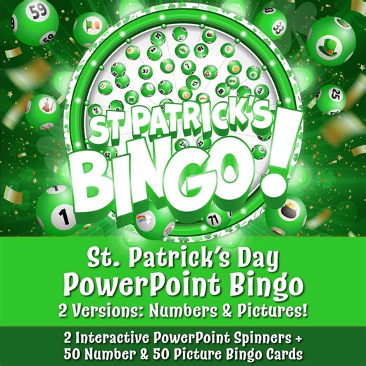 St Patrick's Bingo Powerpoint Game – Picture & Number Versions W/interactive Spinner   Printable Cards (family • Classroom • Team Building) - Etsy
