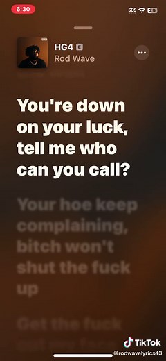 Rod Wave Lyrics on TikTok