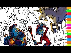 Coloring Disney Pixar Onward Ian, Barley and Wilden Meet The Unicorns | Onward Coloring Pages