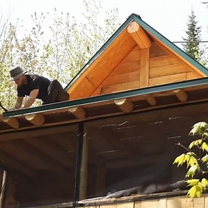 72K views · 1.7K reactions | Building A Log Cabin - Ripping out the chinking and starting again! - Porch roofin. Ep 56. | Tiny Home Decor | Facebook