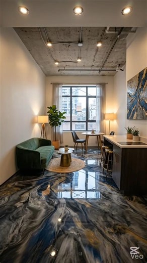 “From Dusty Studio to Luxury Metallic Epoxy Apartment ✨”
