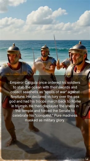 The Emperor Who Declared War on the Sea** #RomanHistory #CrazyEmperors #AncientRome #Shorts