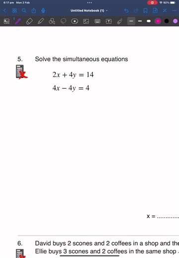 Solving Simultaneous Equations with Multiplication