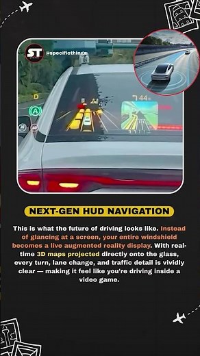 Next-Gen HUD Navigation Turns Your Windshield into a 3D Map. #factshorts #shortsfeed #navigation