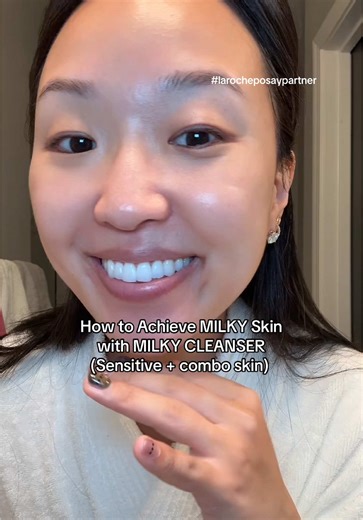 #larocheposaypartner How I get the milkiest skin just by properly cleansing and moisturizing with La Roche Posay Toleriane milky cleanser and moisturizer! @LaRochePosayUS #SkincareRoutine #Skincare #HealthySkin #dermatologistapproved