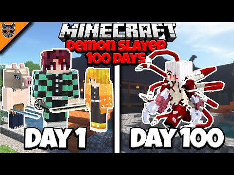 I Survived 100 DAYS as a DEMON SLAYER in HARDCORE Minecraft!