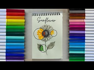 Easy color splash drawing of Sunflower for beginners 🌻| Artsy Vibes | Art Tutorial |