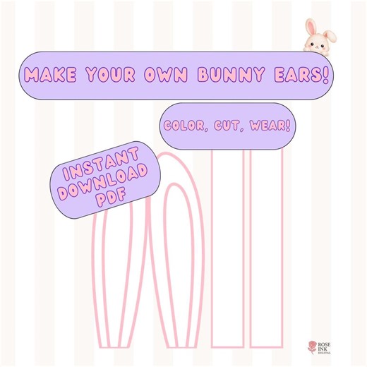 Easter Bunny Ears Craft Printable | Bunny Headband Coloring Activity | Easter Craft for Kids | Preschool Classroom PDF