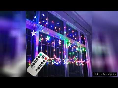 Pentagram Curtain Light Indoor Room Decorative Light Wedding Birthday Remote Control Curtain Lamp St