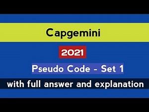 Capgemini Pseudo Code 2021 | Set 1 | | MCQs | How to Solve Pseudo Code | The Coding Bytes