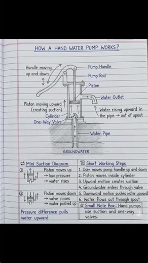 How a hand water pump works?
