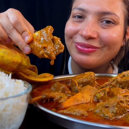 Mutton chicken, poori 🤤🍖🍲 @FoodieJD #mukbang #asmrfood #eating#mutton #chicken #indianfood