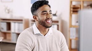 Thinking Happy Business Man On Computer Stock Footage Video (100% Royalty-free) 1102165675 | Shutterstock