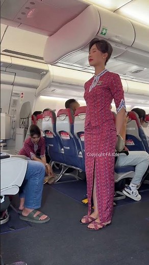 Airbus A330 flight attendant safety demo