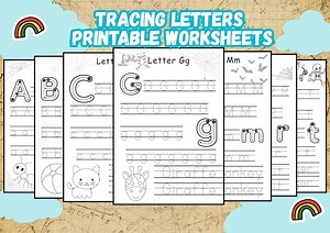 Alphabet Tracing Worksheets: Handwriting Practice, Preschool Kindergarten (printable) - Etsy Canada