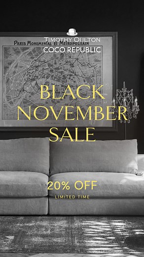 The Coco Republic Black November Sale is Here. 20% Off Timothy Oulton*. Visit us in-store and shop online. Limited Time Offer. | Coco Republic | Facebook