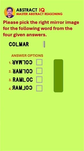 Abstract Reasoning Quiz #Mirror Image #education #brainteasers #logicalstation #abstractreasoning