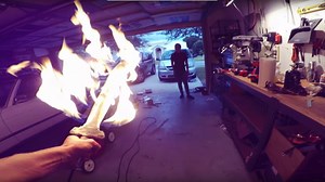 Backyard Scientist Creates Flaming Sword, Plays Fruit Ninja in Real Life