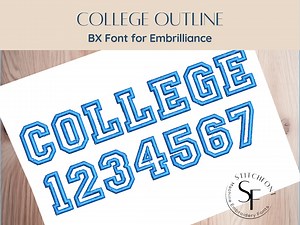 BX Font Alphabet - College Outline Font - 3 Sizes - Instant Download | Stitchfont Designs | Monogram Personalisation | Embrilliance Software - Etsy Canada