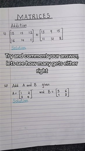 adding and subtracting matrices