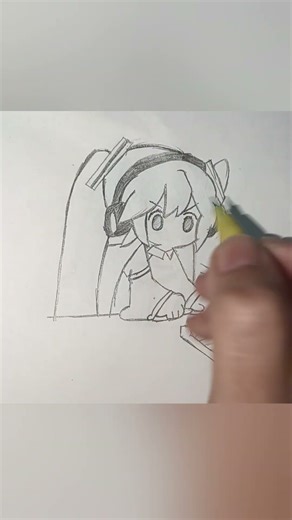 Hatsune Miku Chibi Drawing #oshinoko #kpop #art