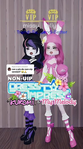 Kuromi and My Melody Dress Up in Cute Roblox Outfits