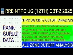 RRB NTPC UG (12TH) LEVEL ZONE WISE CUTOFF ANALYSIS || by pure science life