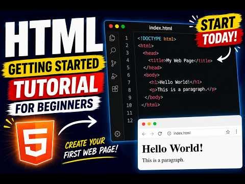 HTML Getting Started Tutorial for Beginners | Create Your First HTML Page