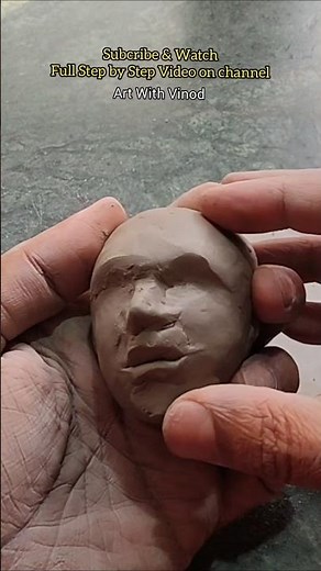 HOW TO MAKE A HUMAN FACE / Human face in clay #clay #clayart #shorts